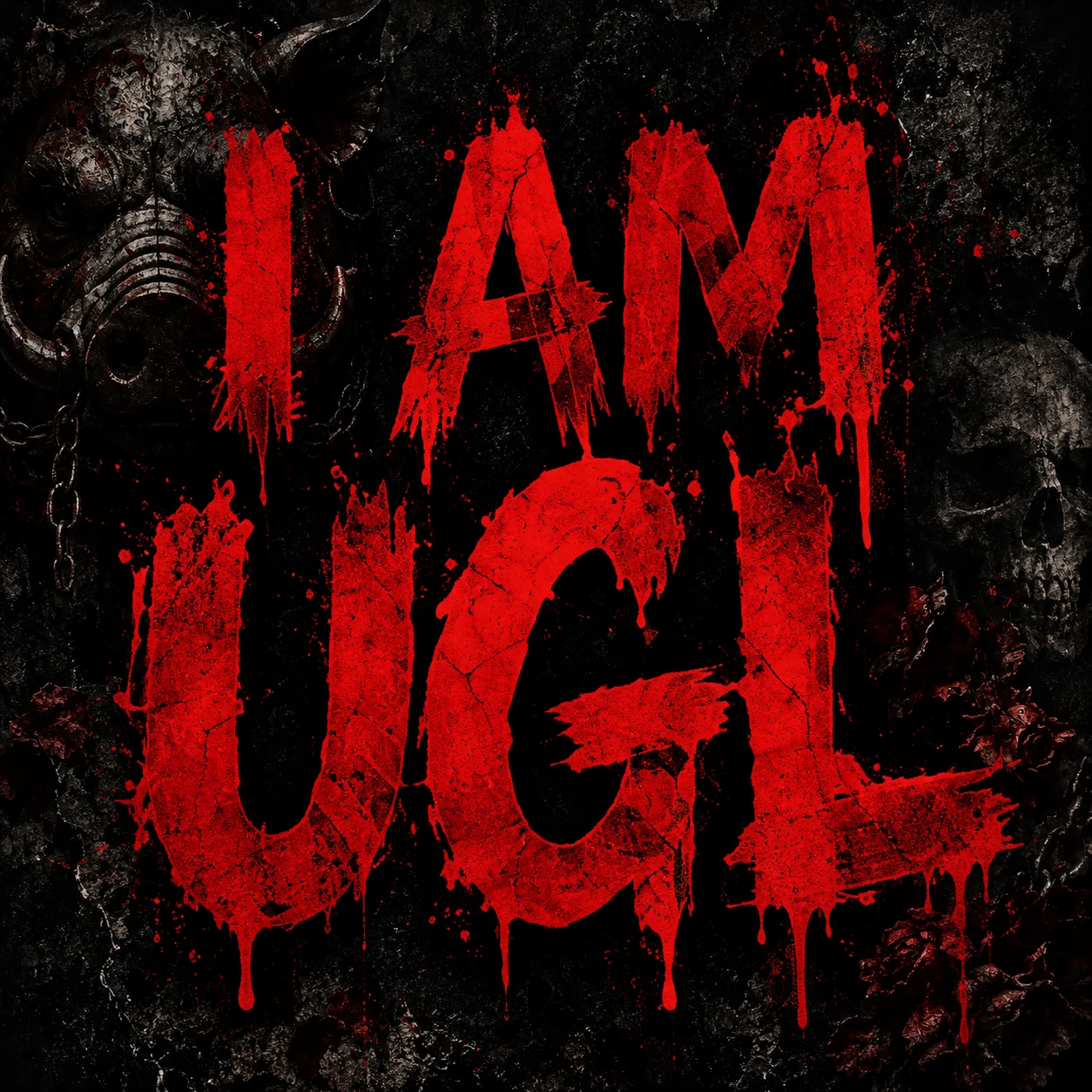 I AM UGL in distressed red lettering on a black background.